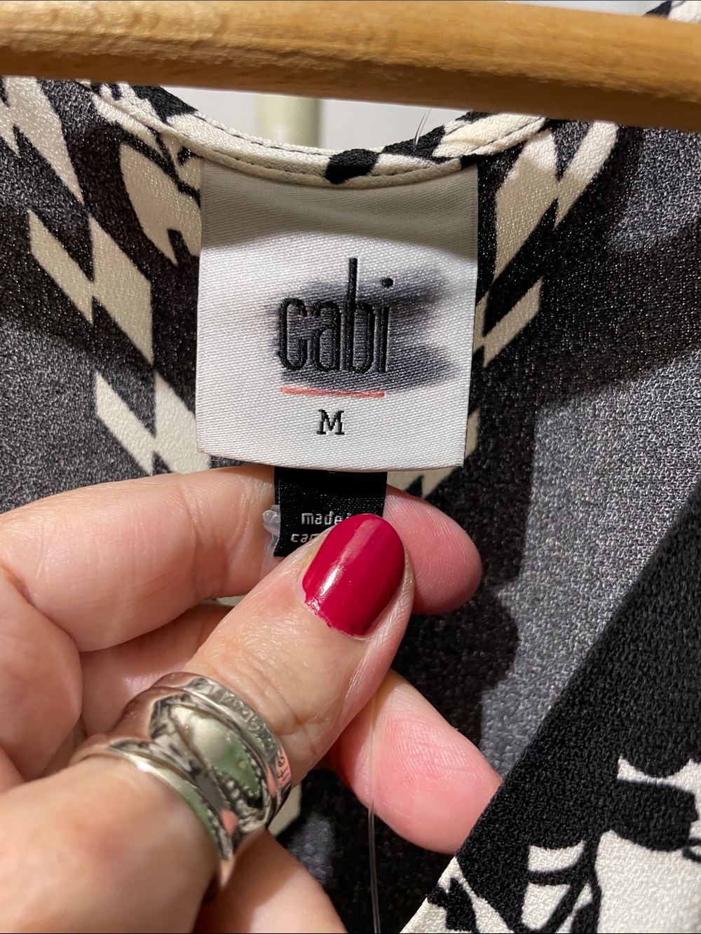 CAbi Black & White Graphic Print Top - Picture 2 of 16